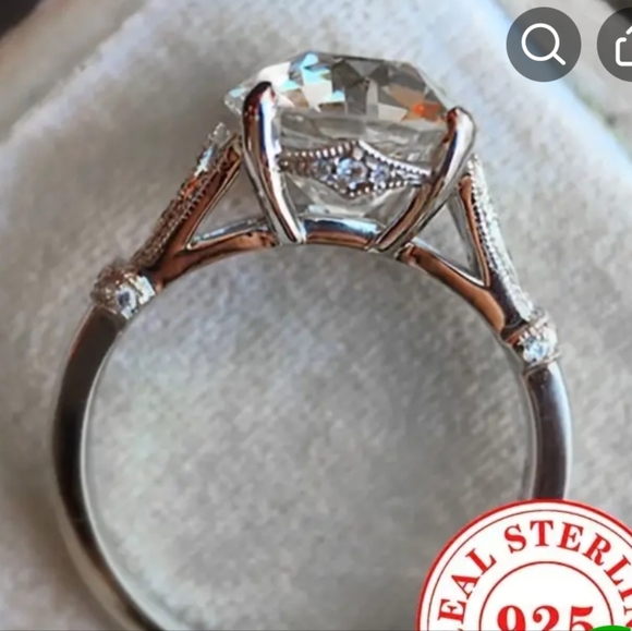 NWOT Moissanite 10MM Round Diamond / 925 Silver Vintage - Picture 16 of 16